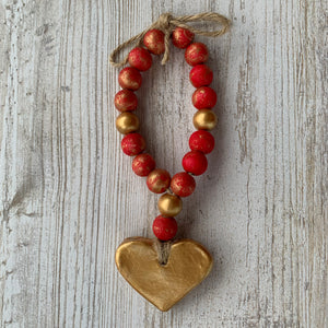 Blessing Beads (Red) with Heart