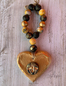 Blessing Beads (Black/Yellow) with large Heart 🖤💛