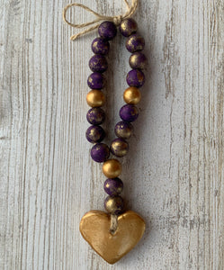 Blessing Beads (Purple) with Heart