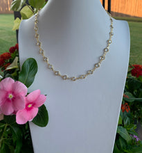 Load image into Gallery viewer, Flat faceted Swarovski crystals on 14k gold chain

